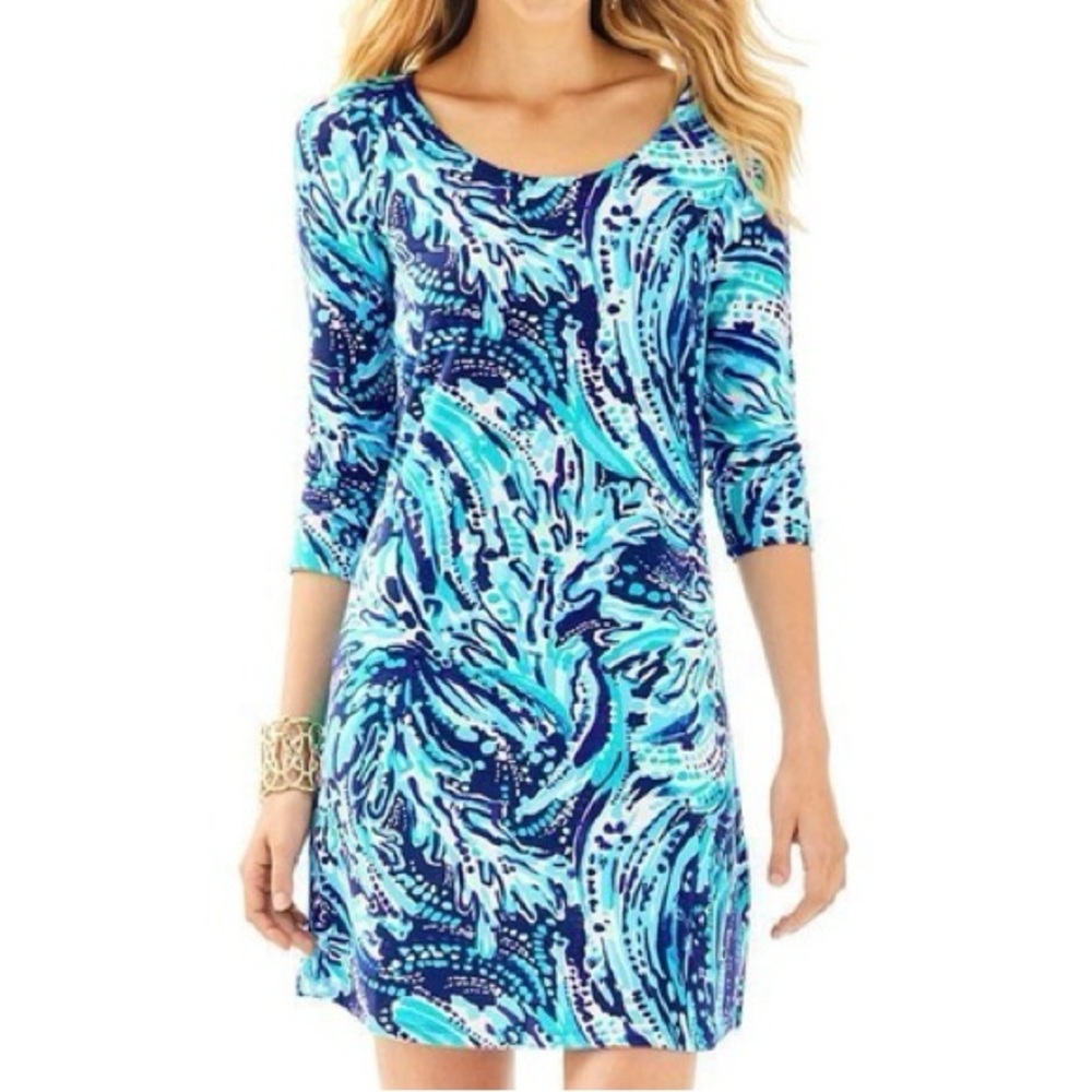 Lilly Pulitzer Blue and White Swirl Mini Dress